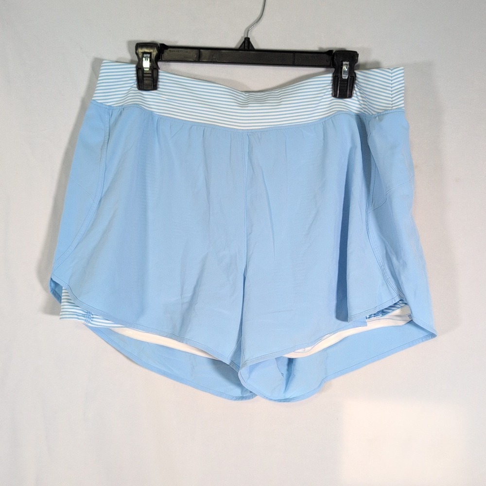 Southern Tide Women's Nonie Blue Striped Athletic Workout Shorts Women's Size XL